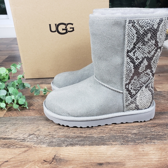 classic short metallic snake boot